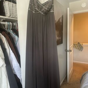 David's Bridal Charcoal Dress